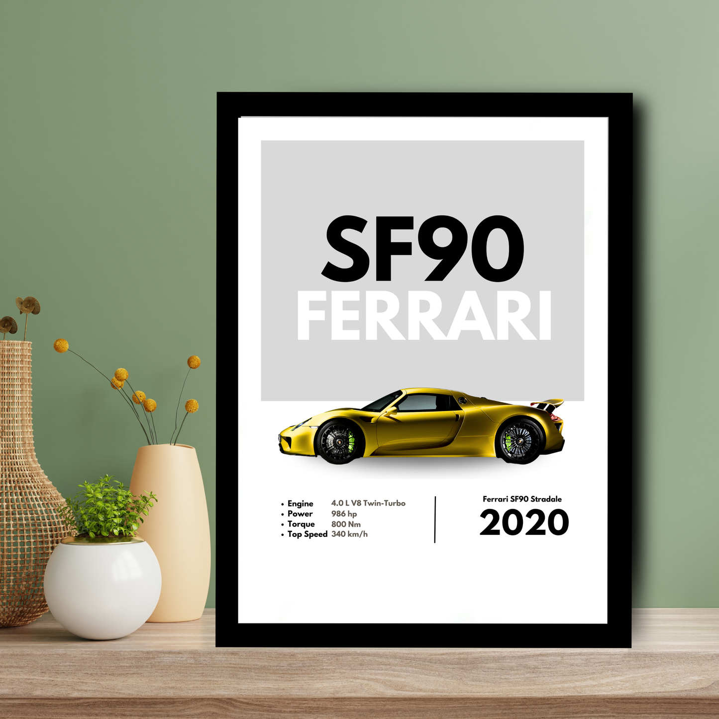 Ferrari SF90 Supercar Artwork