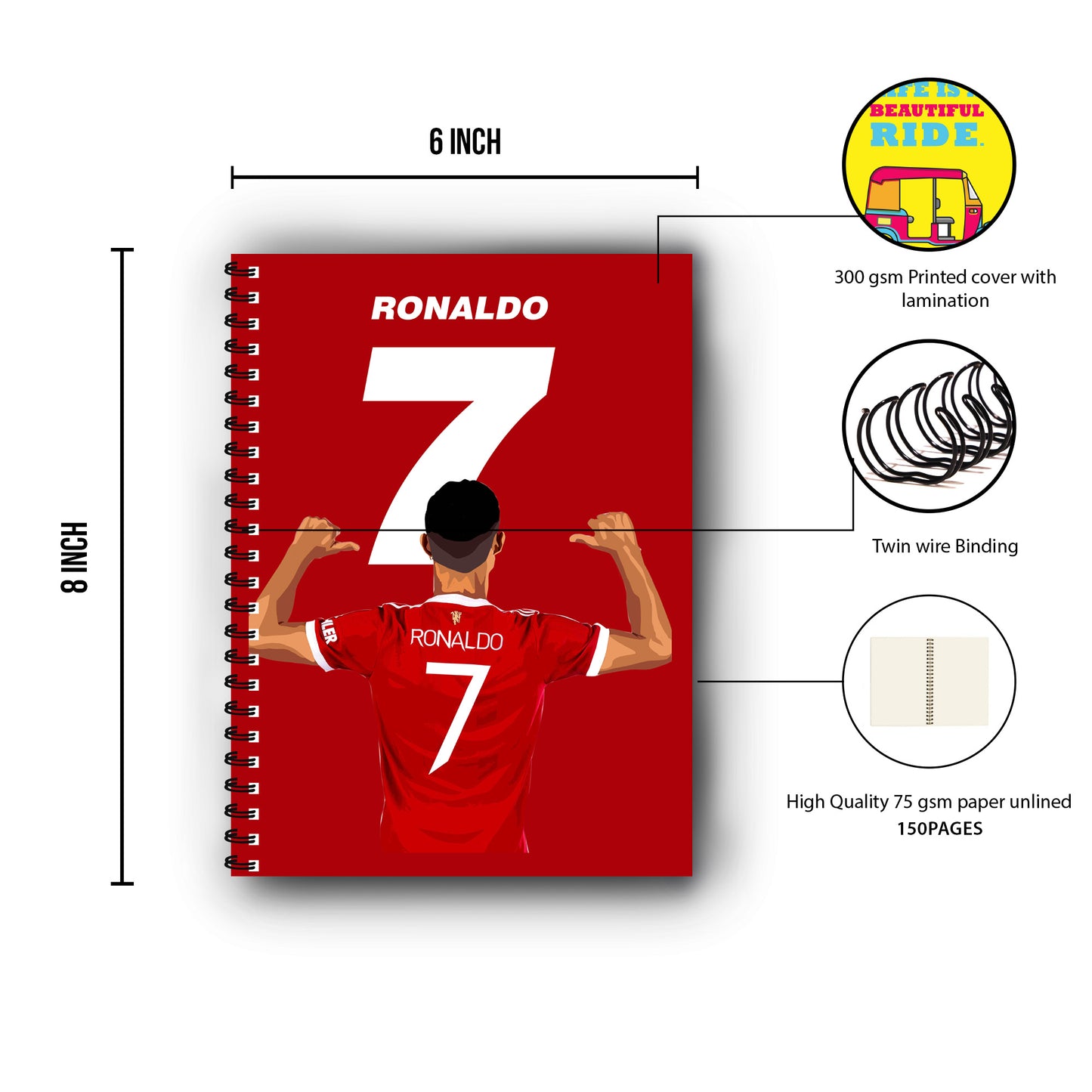 Cristiano Ronaldo Printed Notebook