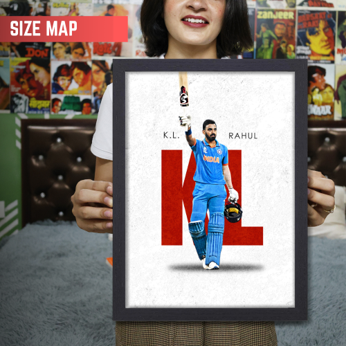 Cricketer Kl Rahul Poster Cricket Players Motivational Poster, Players Photo posters For wall decor, room decoration home bedroom living room Paintings Hostel Frame | Frames | Framed
