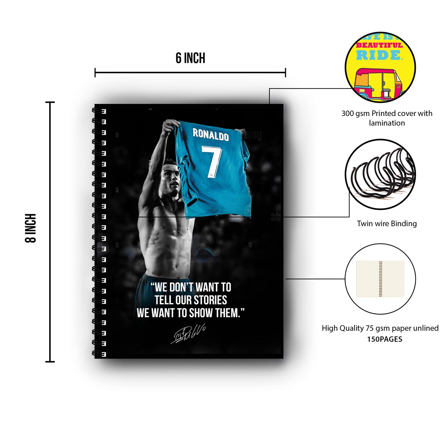 Cristiano Ronaldo Printed Notebook