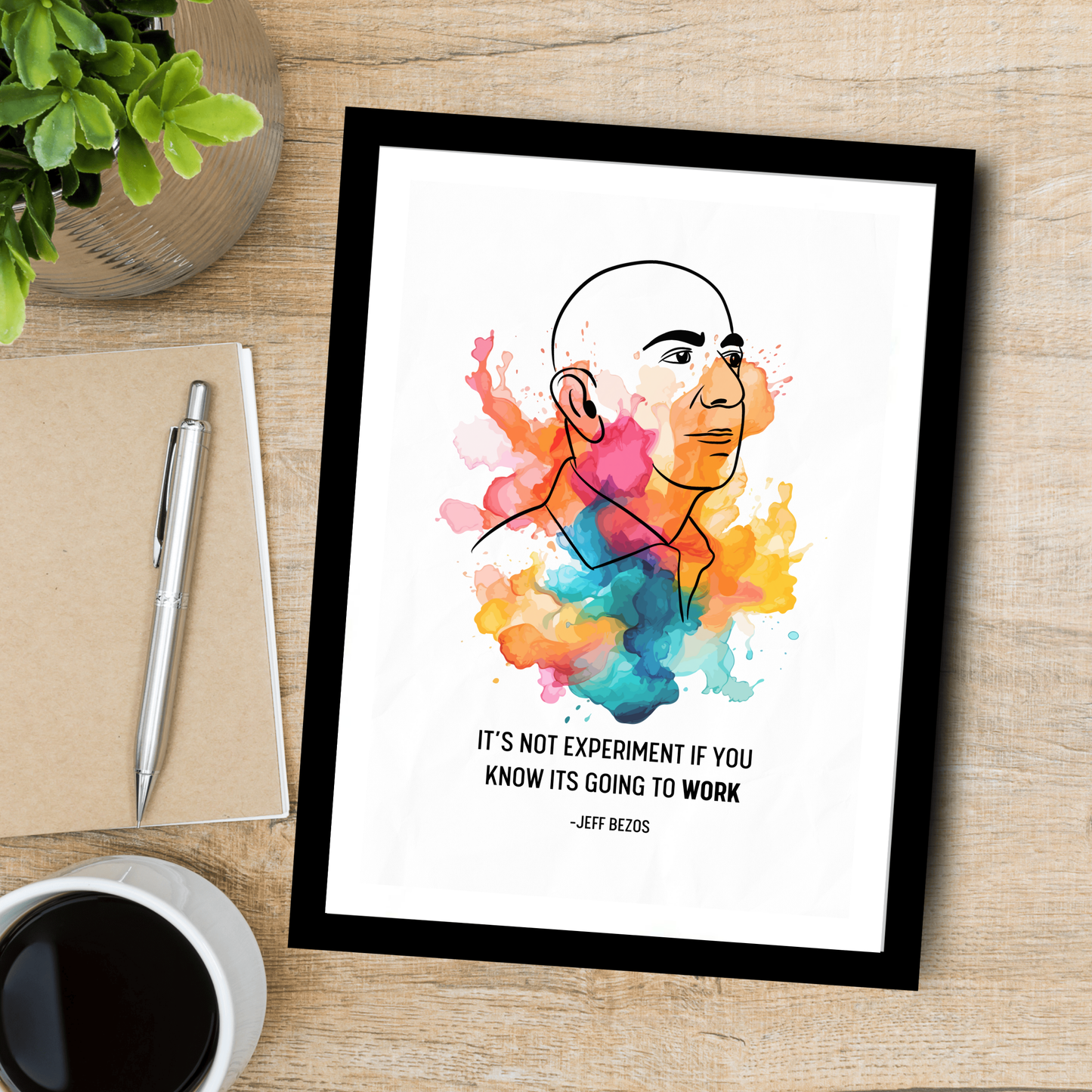 Jeff Bezos Motivational Quote Artwork | Poster | Frame | Canvas