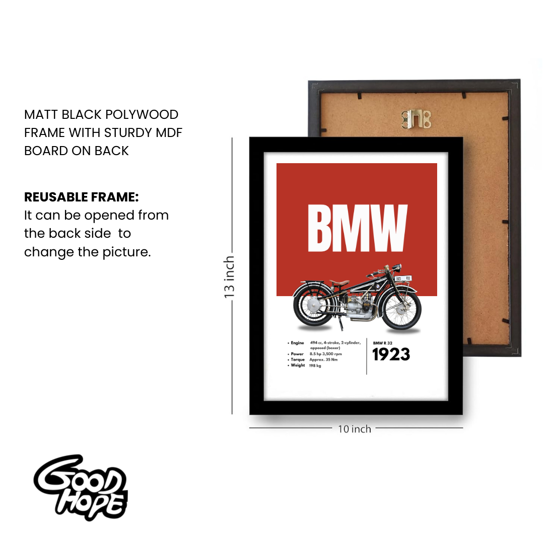 BMW R32 Superbikes Bikes Artwork Poster| Frame |Canvas | Vintage | Classic | Sports