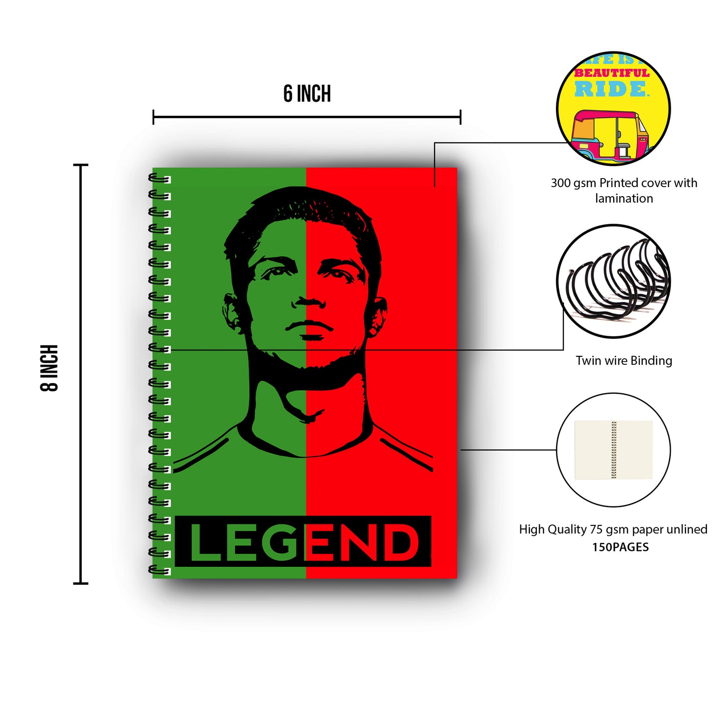 Cristiano Ronaldo Printed Notebook