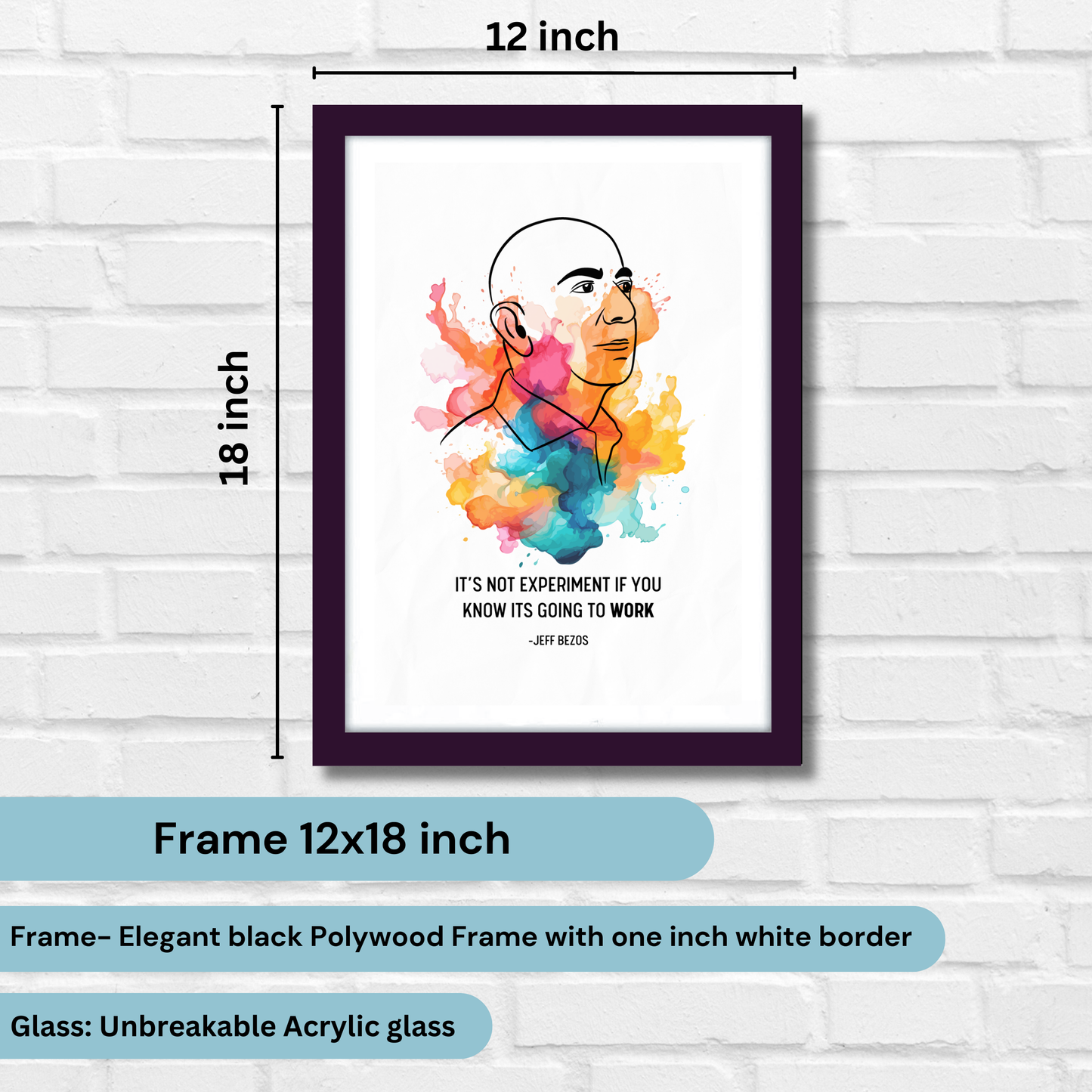 Jeff Bezos Motivational Quote Artwork | Poster | Frame | Canvas