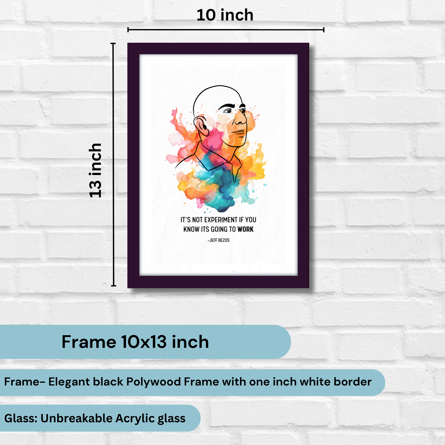 Jeff Bezos Motivational Quote Artwork | Poster | Frame | Canvas