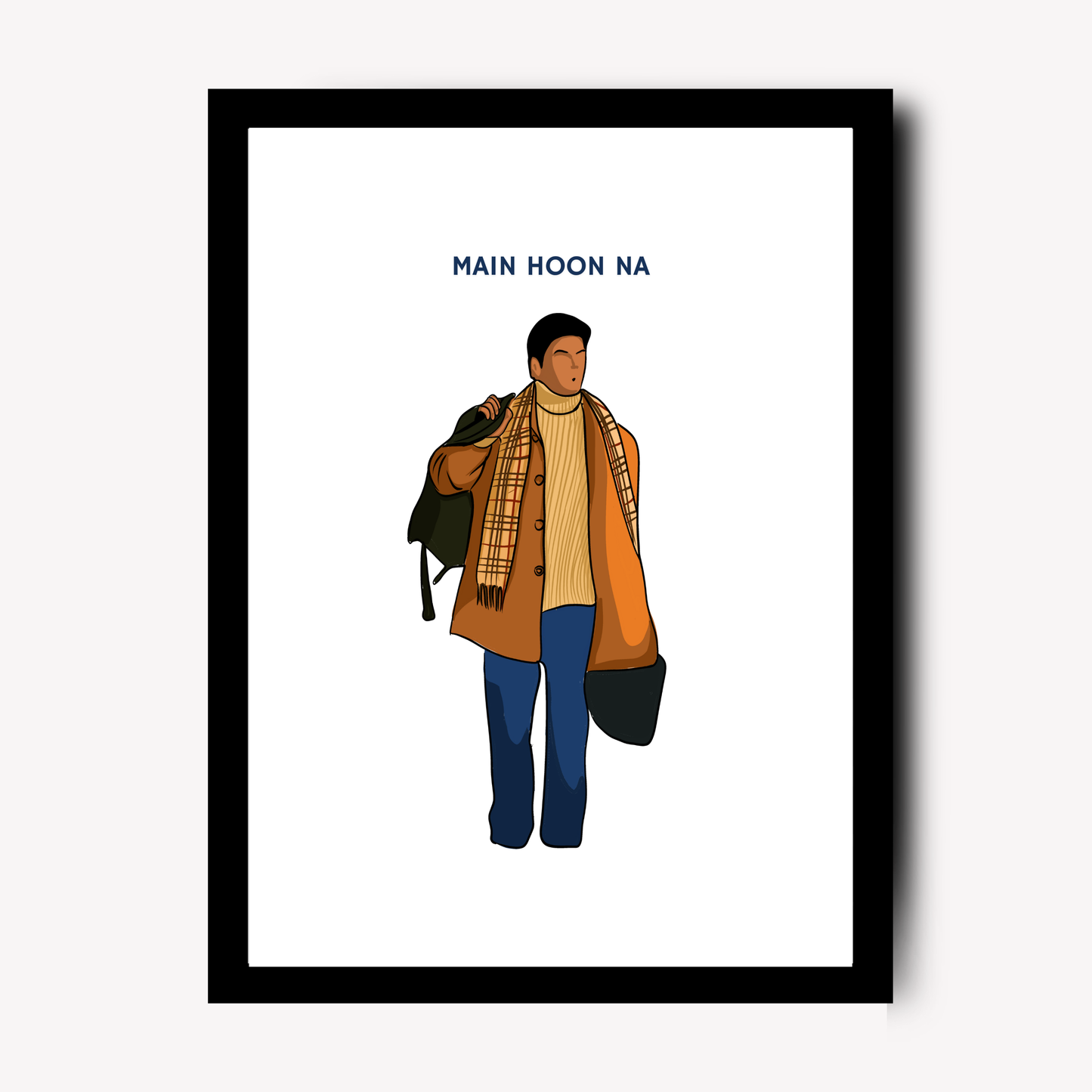 Main Hoon na Movie Shahrukh Khan Poster Frame 