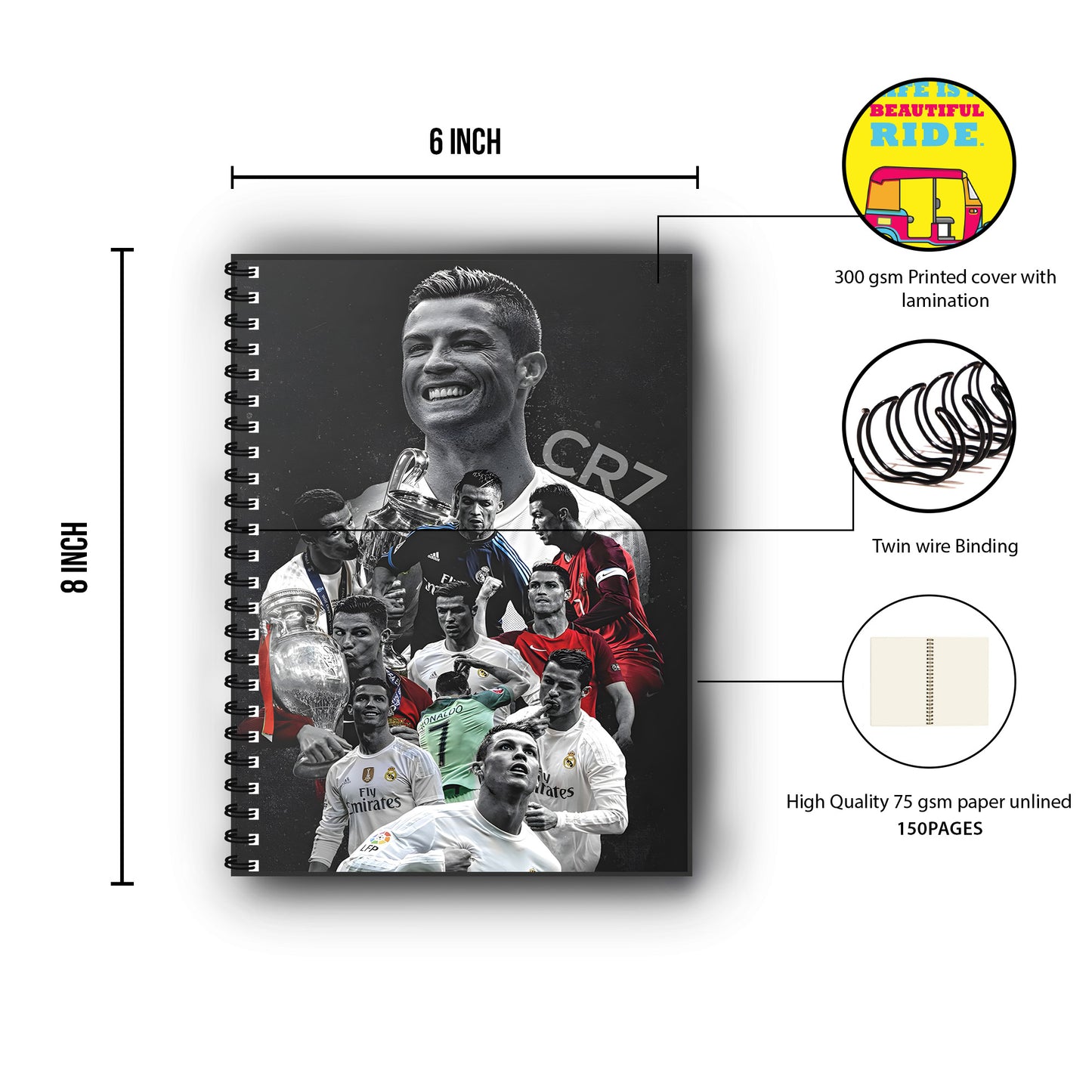 Cristiano Ronaldo Printed Notebook