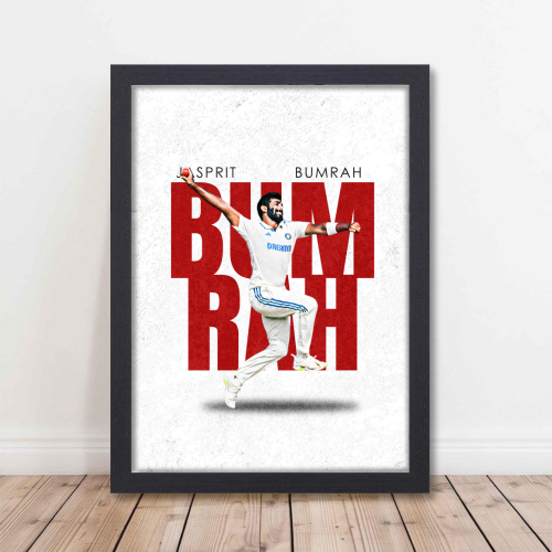 Cricketer Jasprit Bumrah Poster Cricket Players Motivational Poster, Players Photo posters For wall decor, room decoration home bedroom living room Paintings Hostel Frame | Frames | Framed