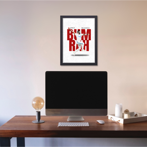 Cricketer Jasprit Bumrah Poster Cricket Players Motivational Poster, Players Photo posters For wall decor, room decoration home bedroom living room Paintings Hostel Frame | Frames | Framed