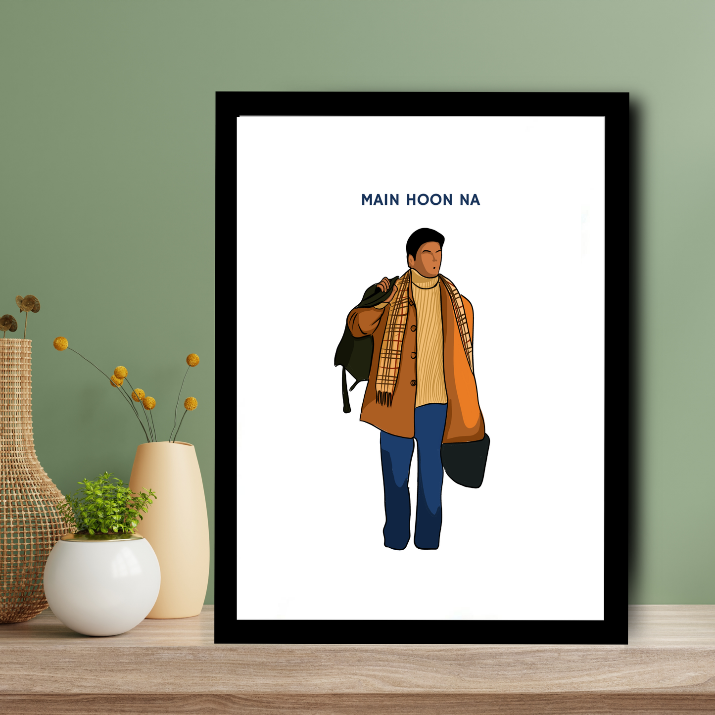 Main Hoon Na Movie Shahrukh Khan Artwork Bollywood | Poster | Frame | Canvas
