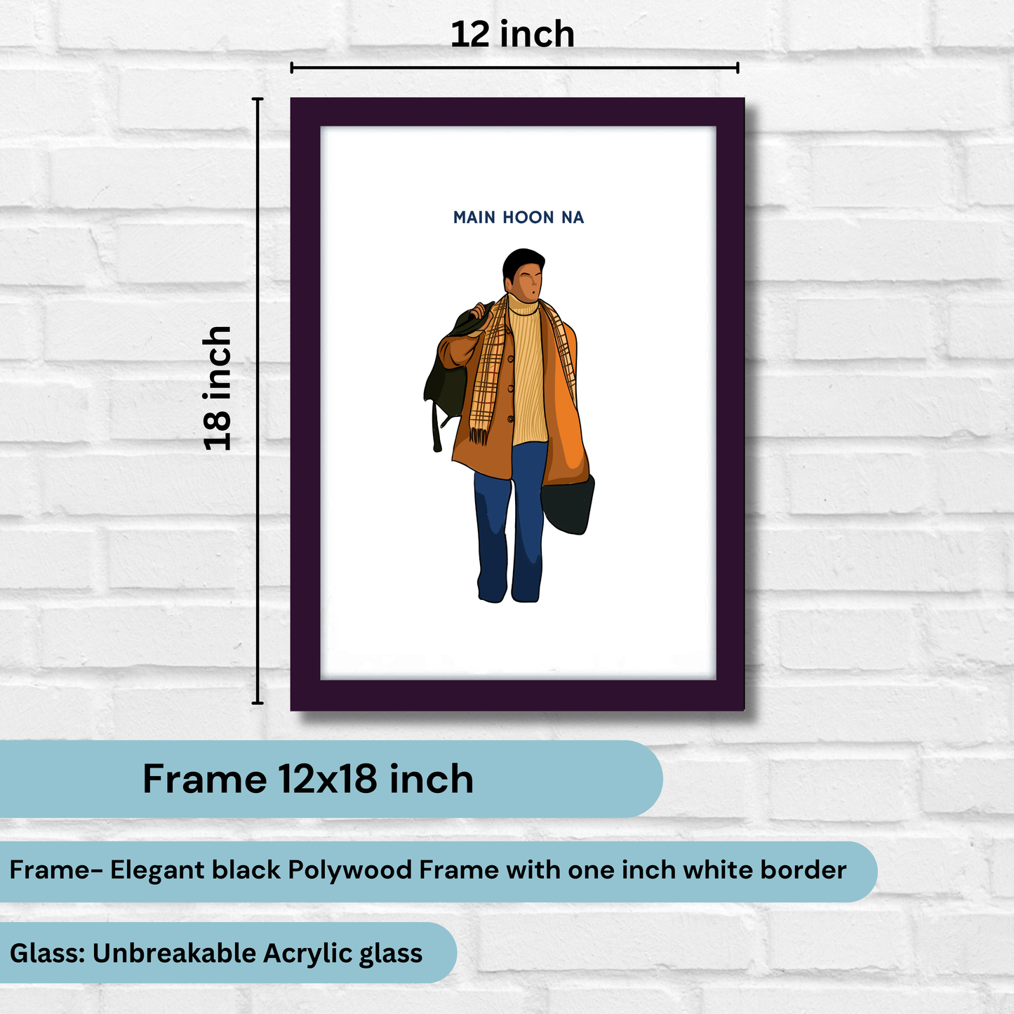 Main Hoon Na Movie Shahrukh Khan Artwork Bollywood | Poster | Frame | Canvas