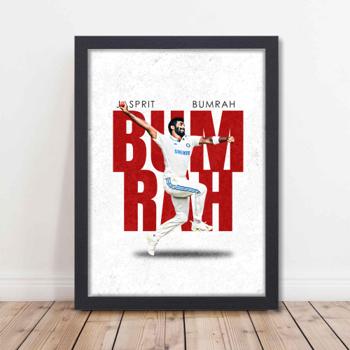 Cricketer Jasprit Bumrah Poster Cricket Players Motivational Poster, Players Photo posters For wall decor, room decoration home bedroom living room Paintings Hostel Frame | Frames | Framed