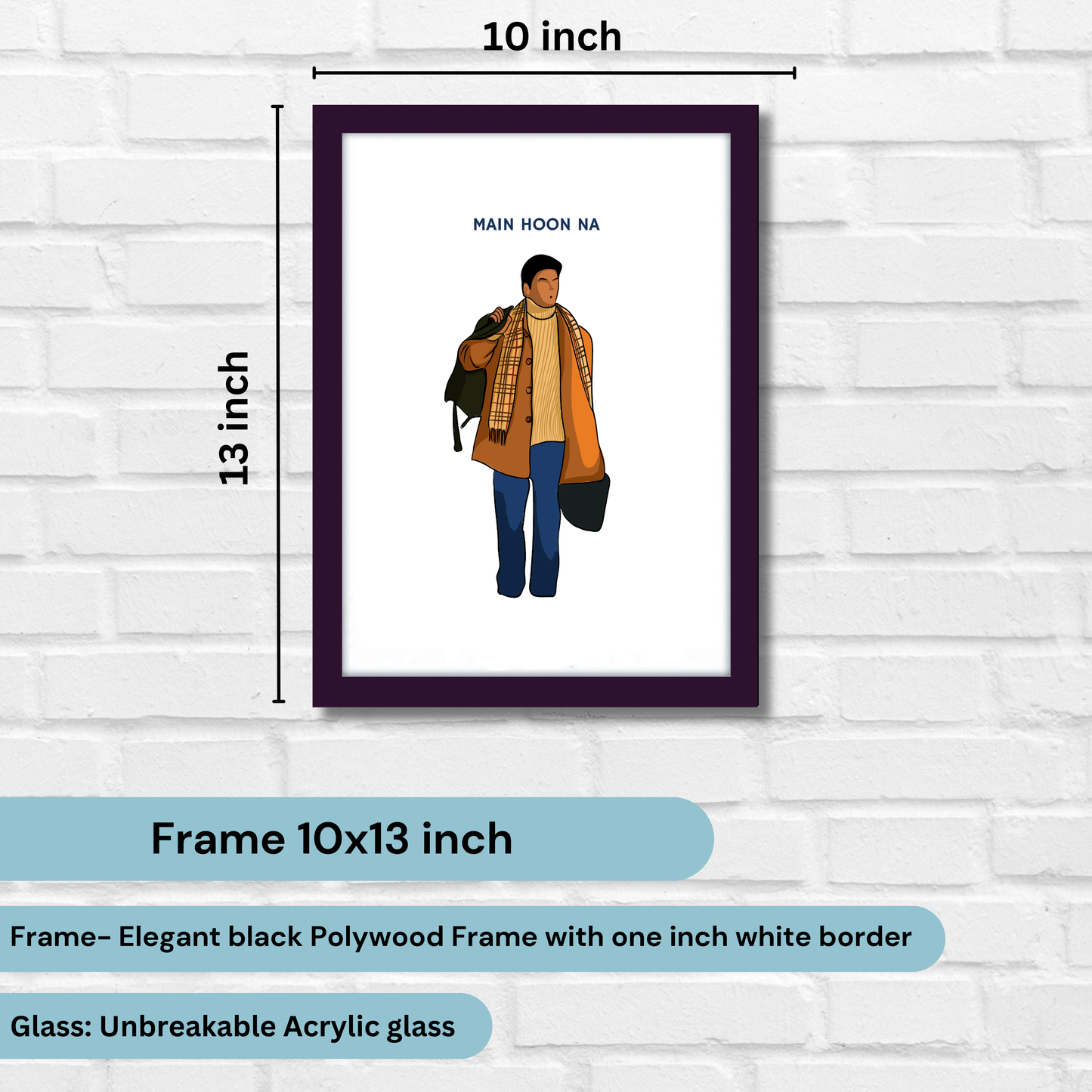 Main Hoon Na Movie Shahrukh Khan Artwork Bollywood | Poster | Frame | Canvas