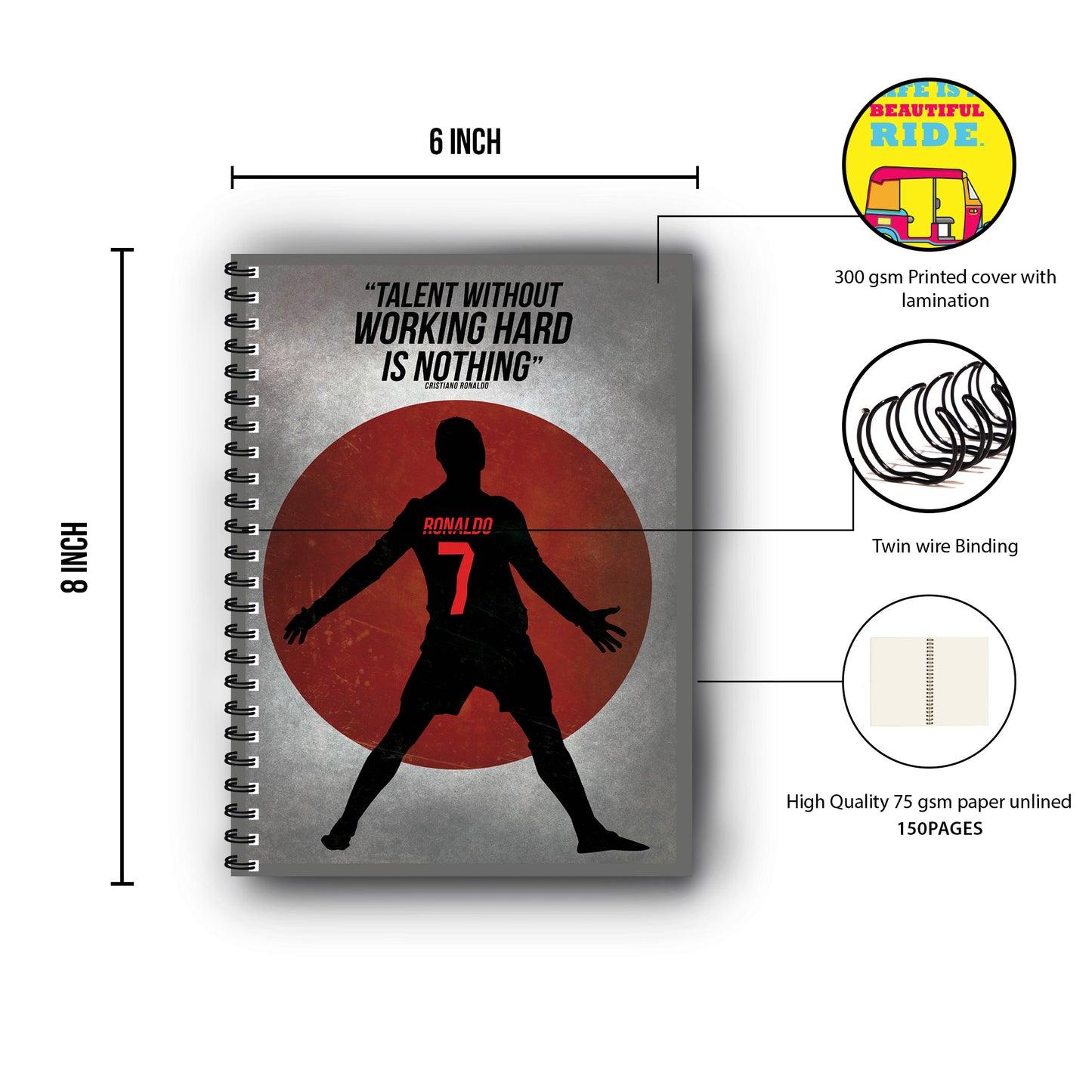 Cristiano Ronaldo Printed Notebook