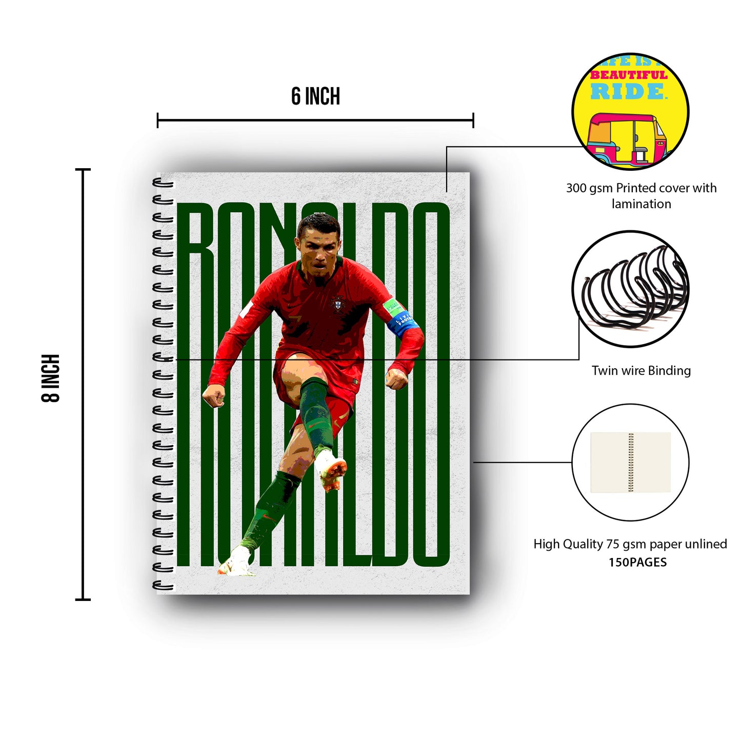 Cristiano Ronaldo Printed Notebook