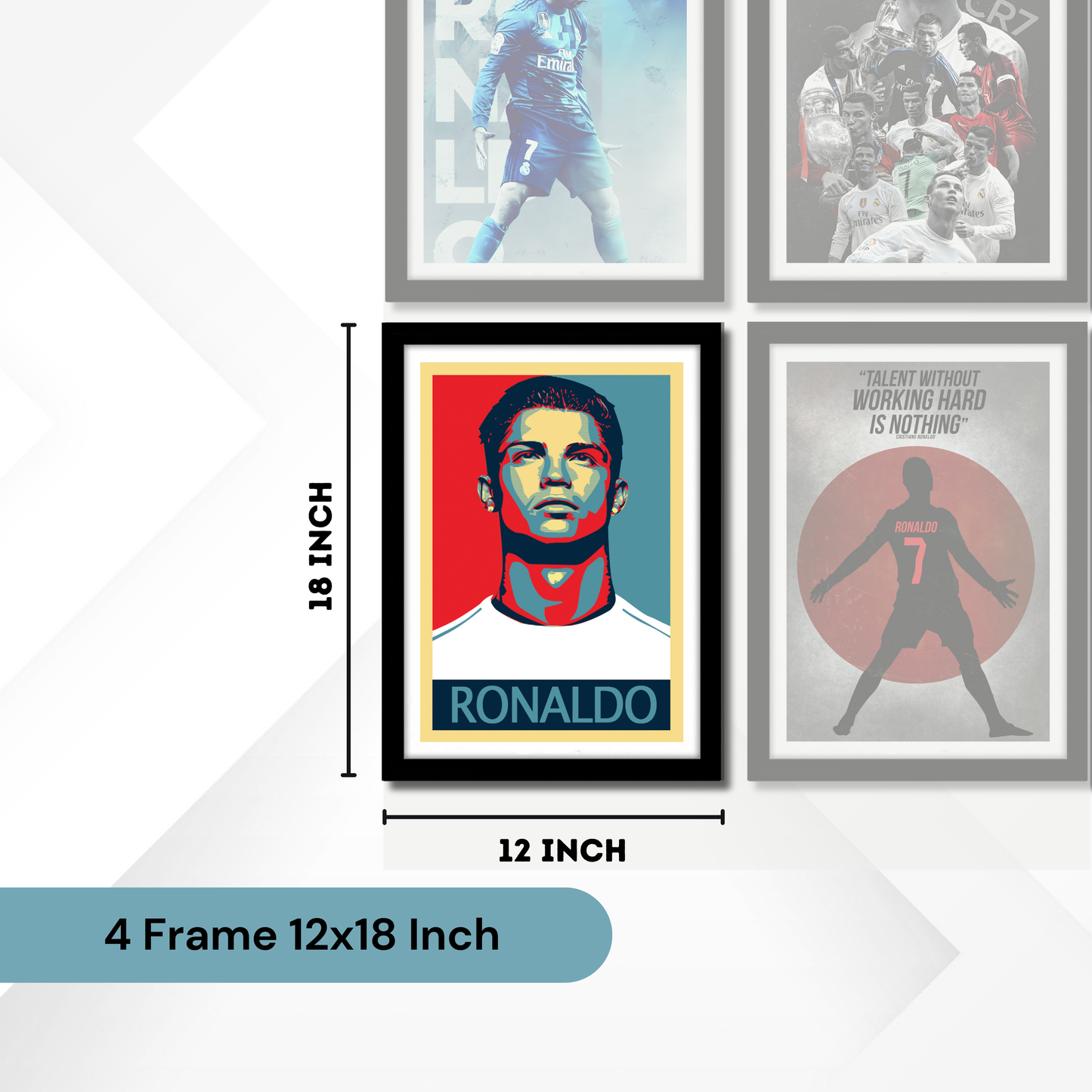 Cristiano Ronaldo(Set Of 4) Football Artwork