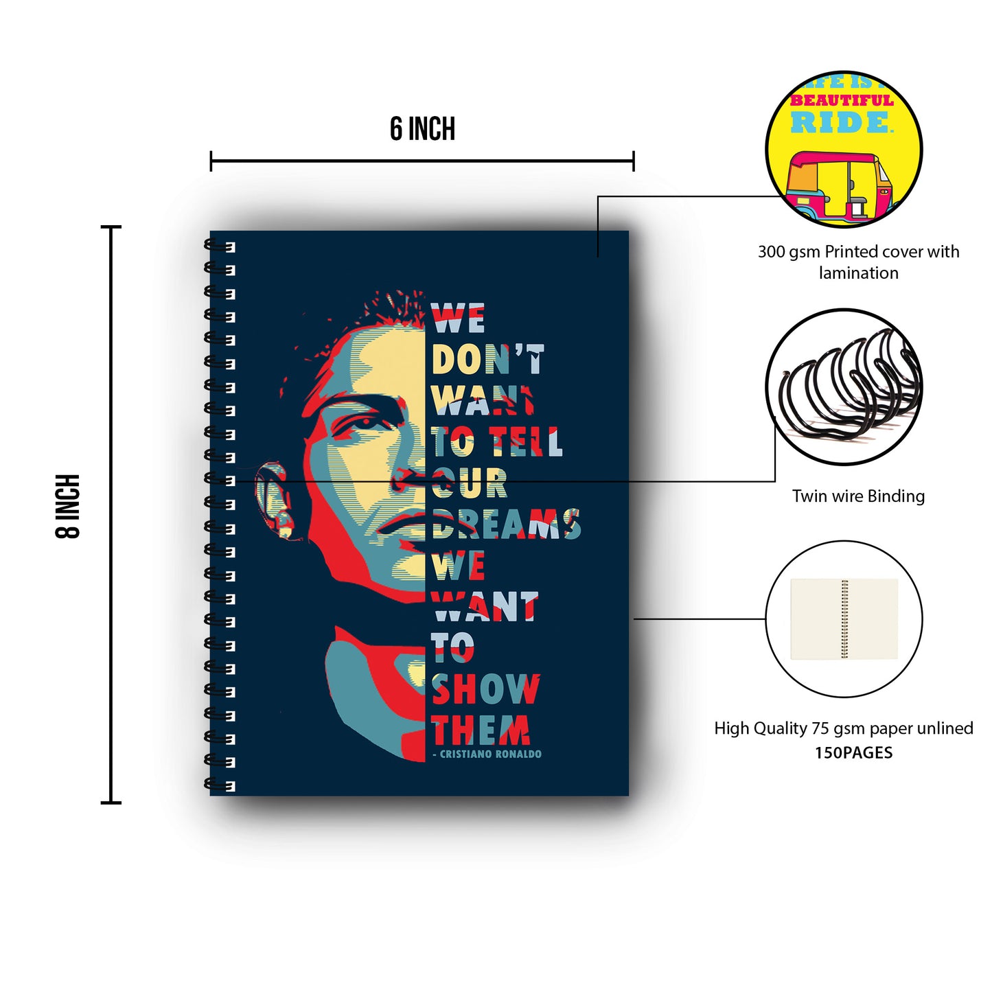 Cristiano Ronaldo Printed Notebook