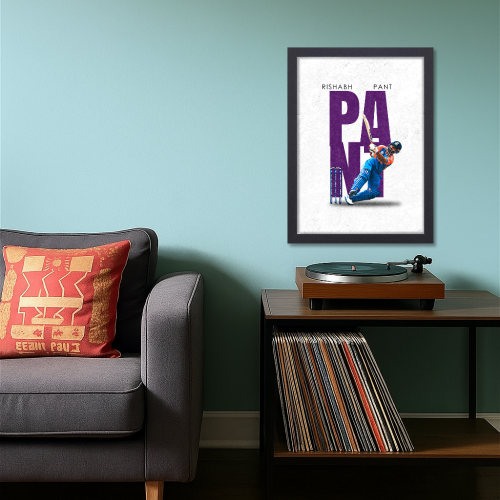 Cricketer Rishabh Pant Poster Cricket Players Motivational Poster, Players Photo posters For wall decor, room decoration home bedroom living room Paintings Hostel Frame | Frames | Framed