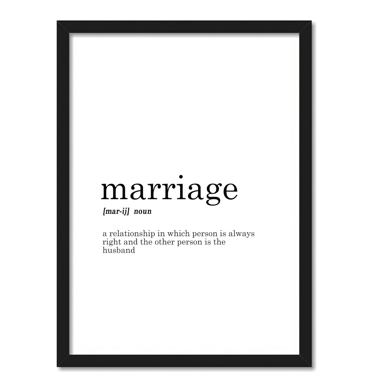 Marriage Funny Dictionary Art work