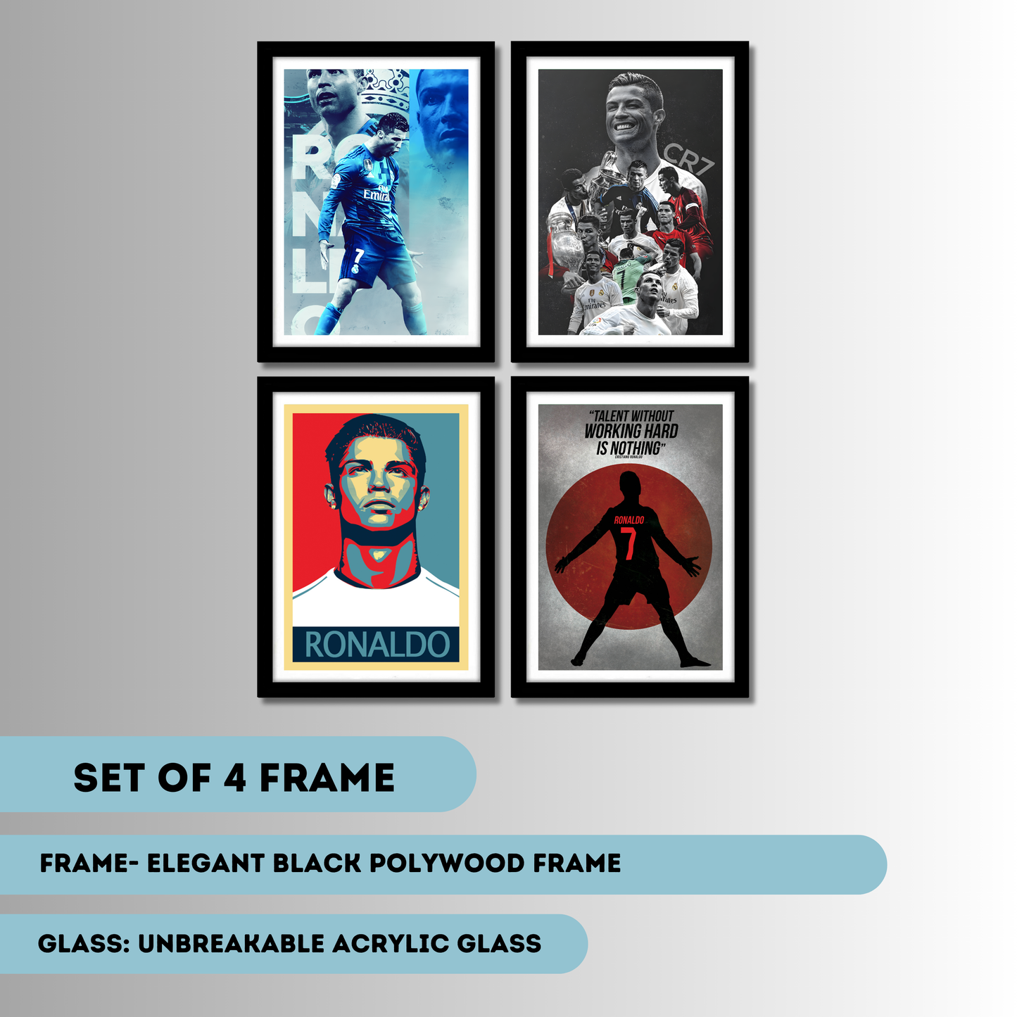 Cristiano Ronaldo(Set Of 4) Football Artwork