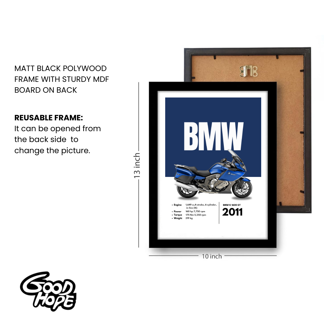 BMW K 1600 GT Superbikes Bikes Artwork Poster| Frame |Canvas | Vintage | Classic | Sports