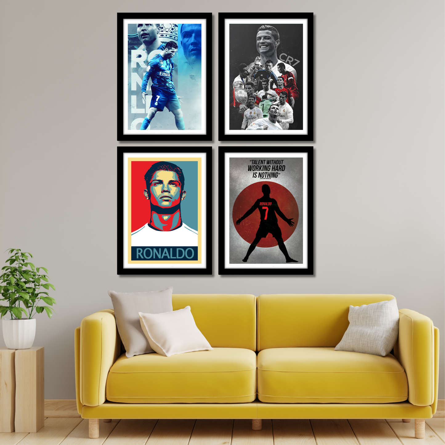 Cristiano Ronaldo(Set Of 4) Football Artwork