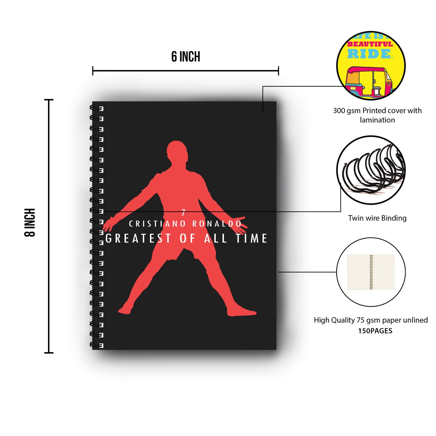 Cristiano Ronaldo Printed Notebook