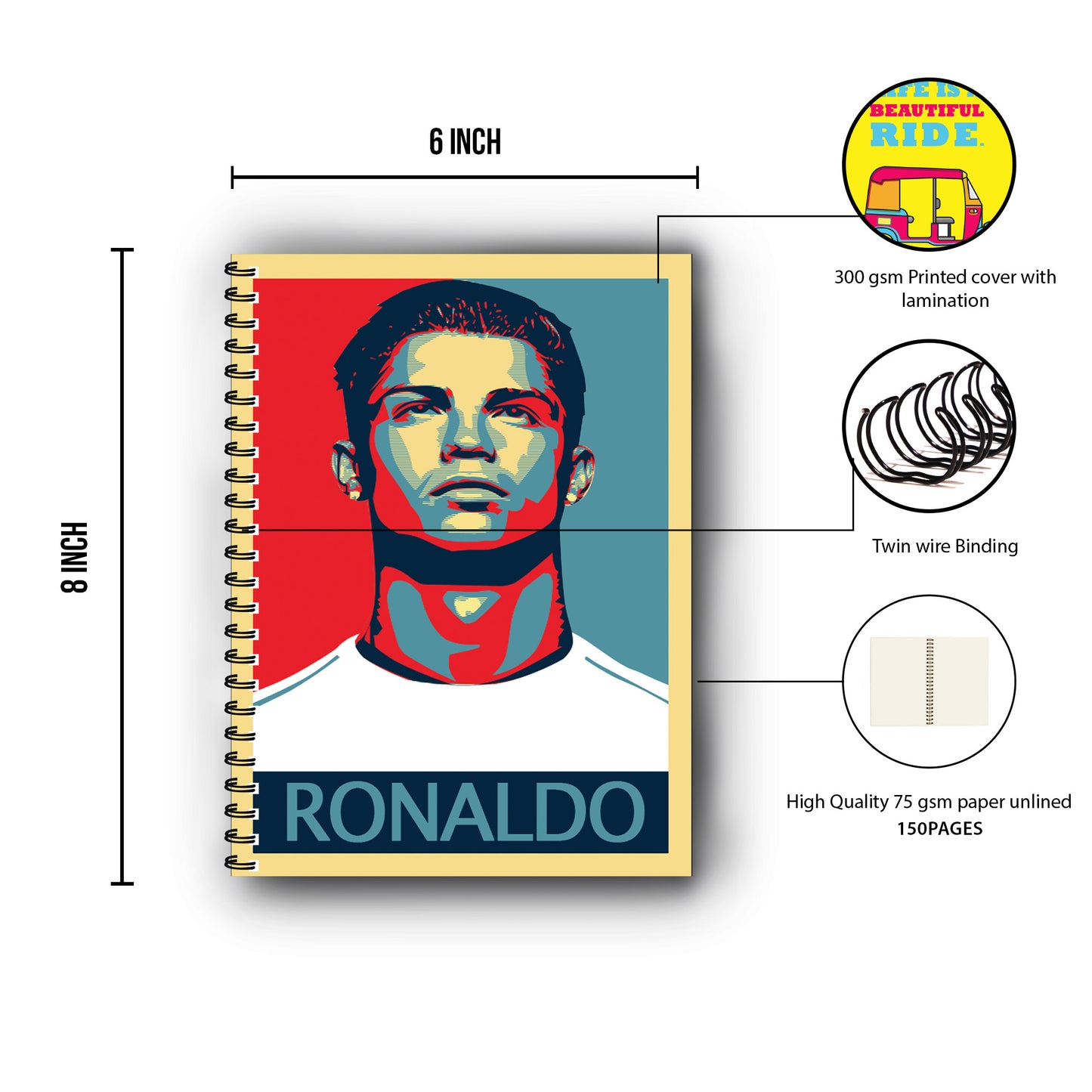 Cristiano Ronaldo Printed Notebook