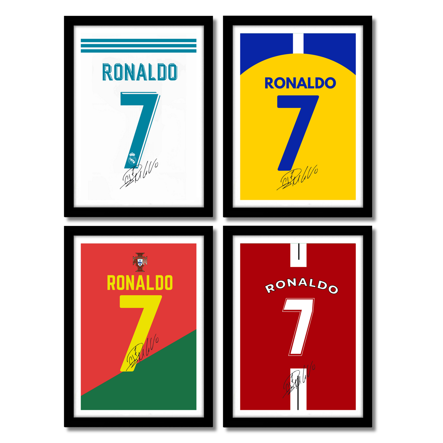 Cristiano Ronaldo Jersey(Set Of 4) Football Artwork