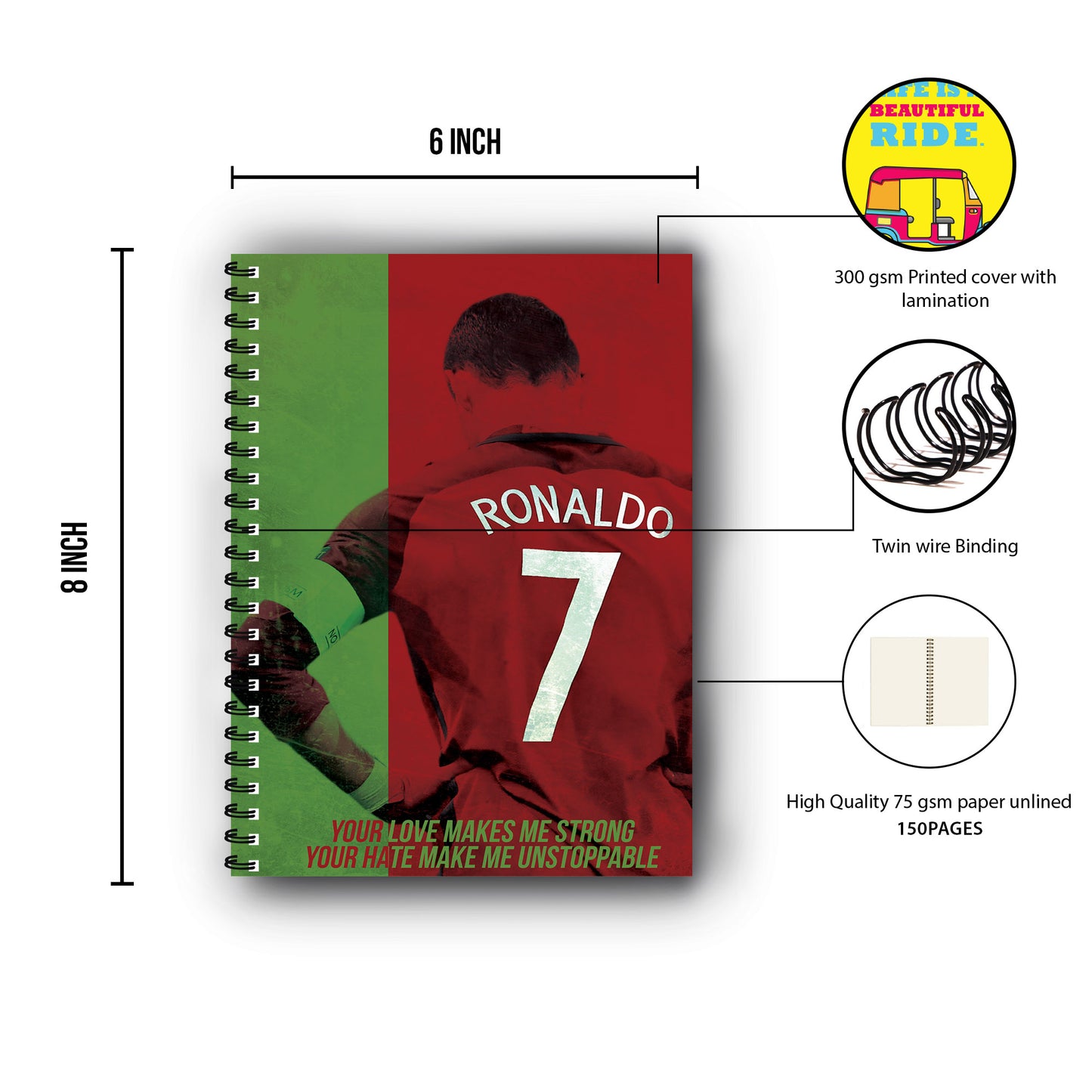 Cristiano Ronaldo Printed Notebook