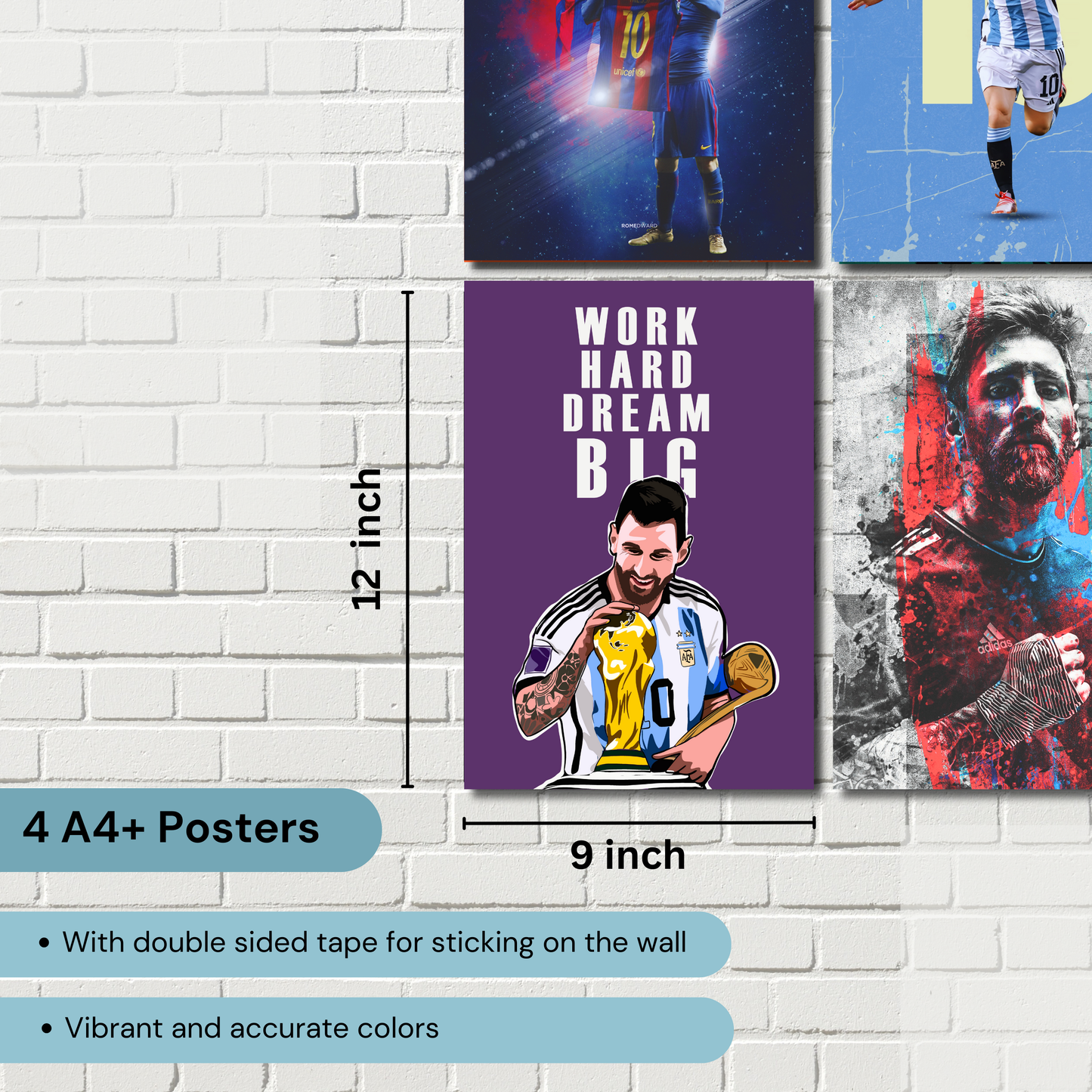 Leonel Messi (Set Of 4) Artworks