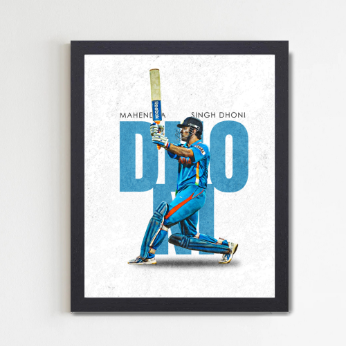 Cricketer Ms Dhoni Poster Cricket Players Motivational Poster, Players Photo posters For wall decor, room decoration home bedroom living room Paintings Hostel Frame | Frames | Framed