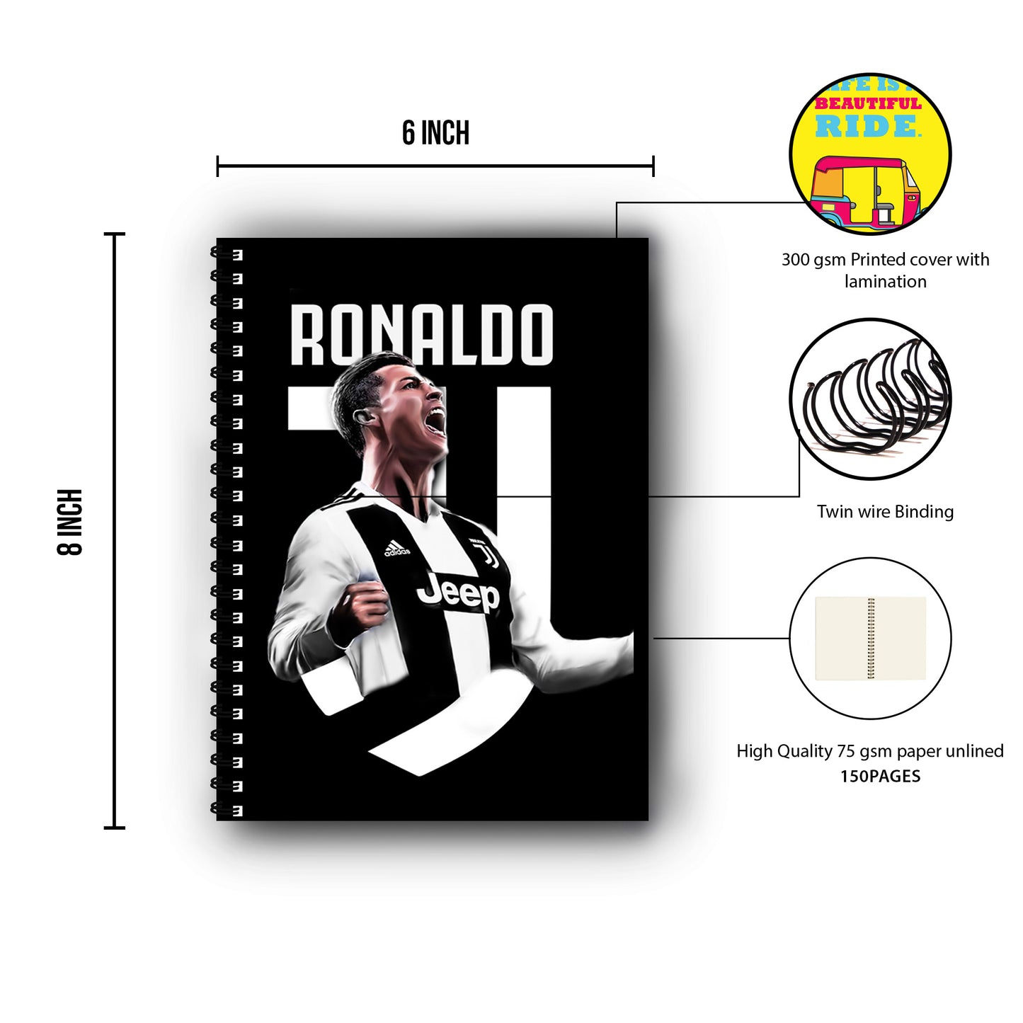 Cristiano Ronaldo Printed Notebook