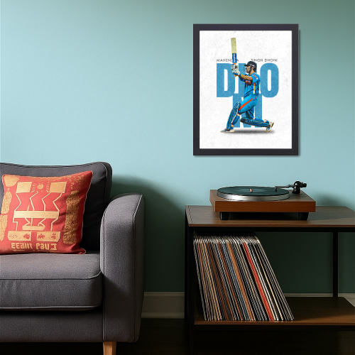Cricketer Ms Dhoni Poster Cricket Players Motivational Poster, Players Photo posters For wall decor, room decoration home bedroom living room Paintings Hostel Frame | Frames | Framed
