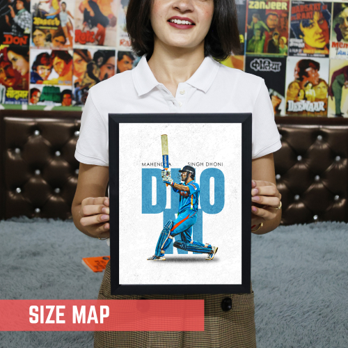Cricketer Ms Dhoni Poster Cricket Players Motivational Poster, Players Photo posters For wall decor, room decoration home bedroom living room Paintings Hostel Frame | Frames | Framed