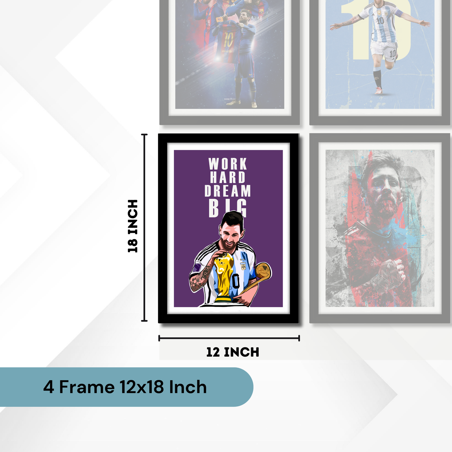 Leonel Messi (Set Of 4) Artworks