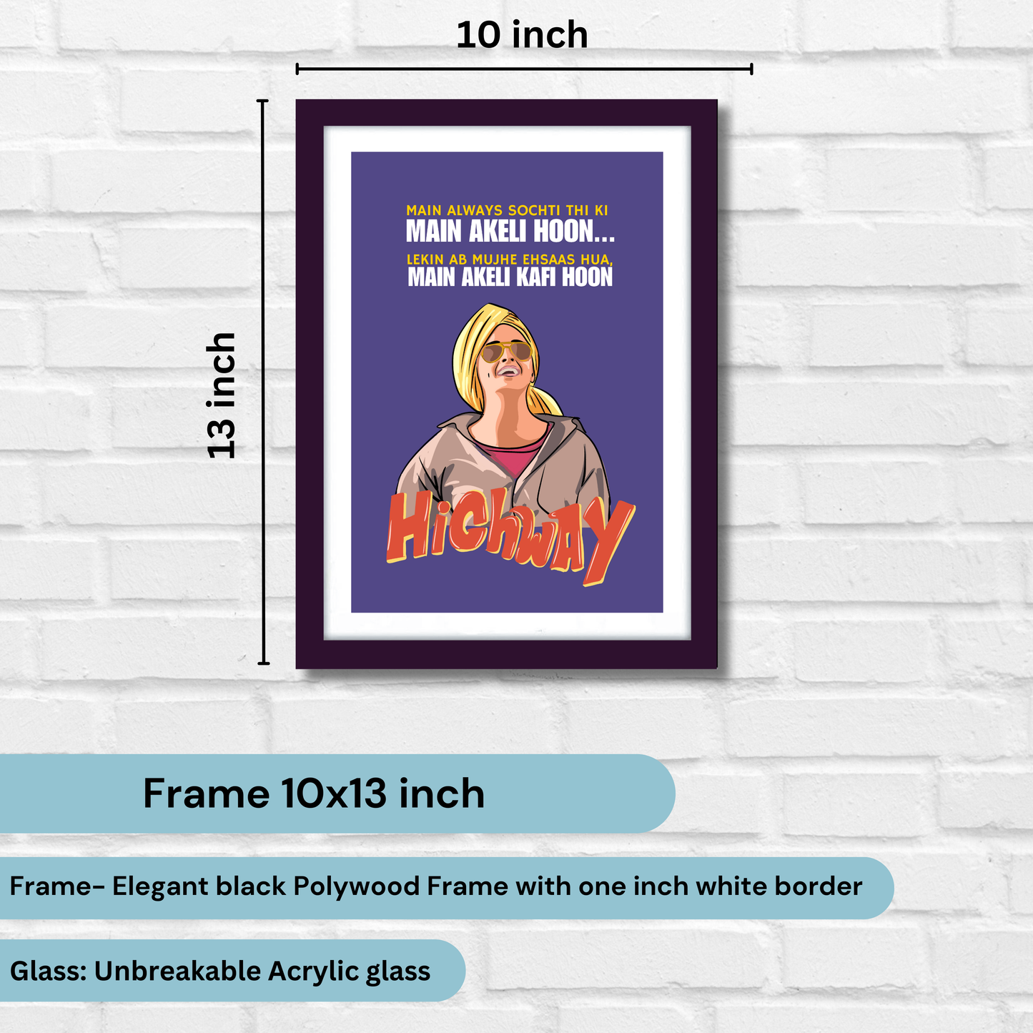 Highway Movie Alia Bhatt Artwork Bollywood | Poster | Frame | Canvas