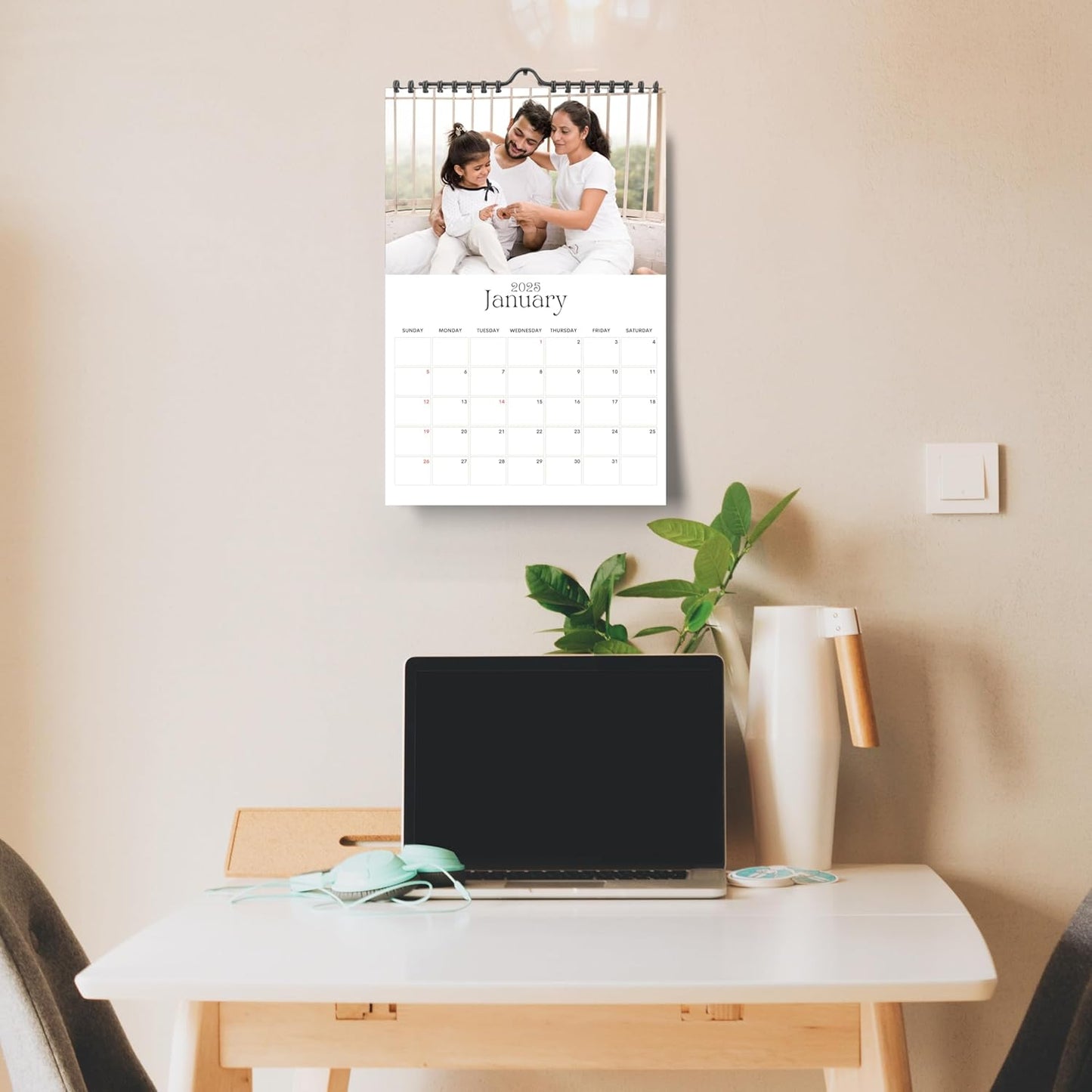 Wall Calendar 2026 with From January to December with 12 Personalized I Customized Photographs