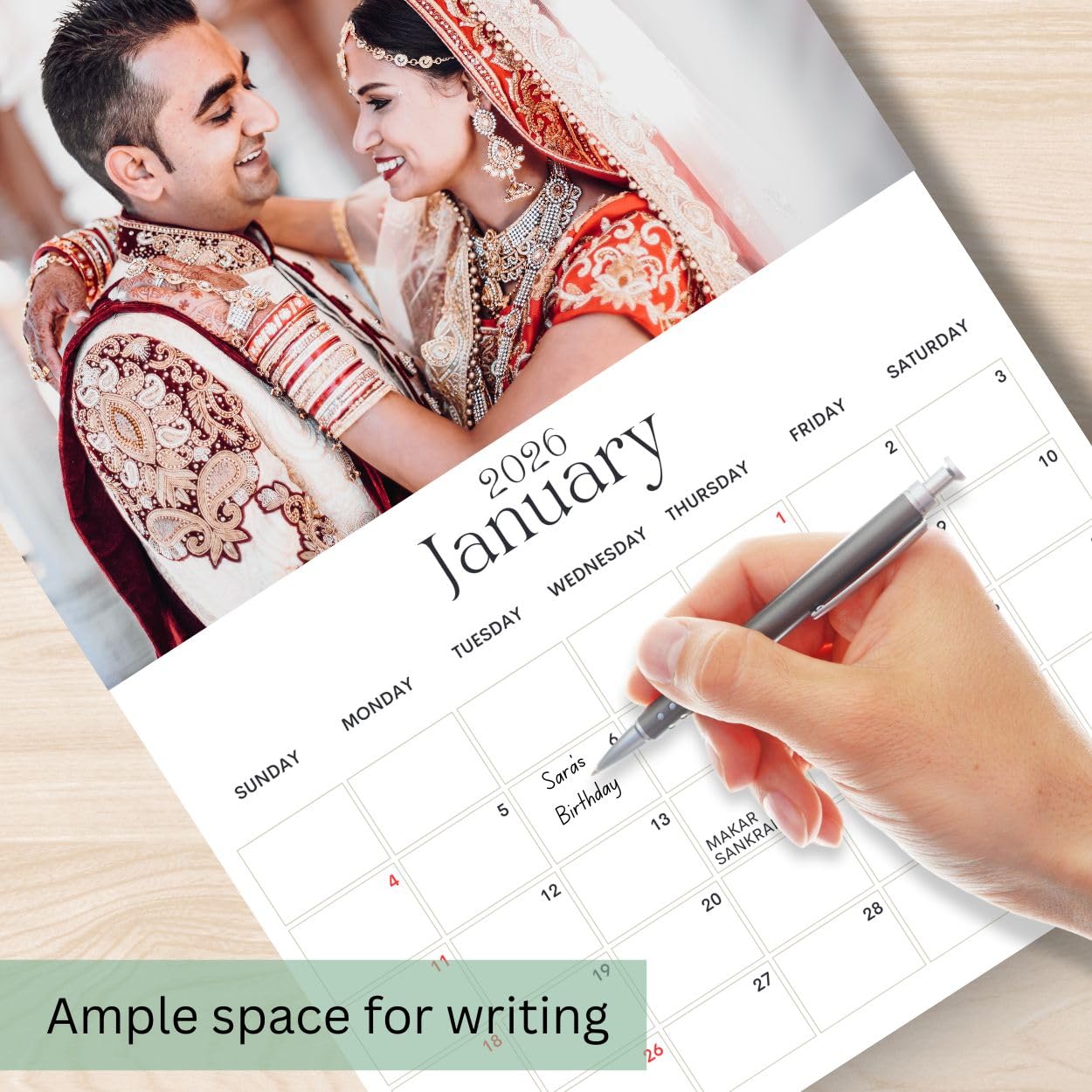 Wall Calendar 2026 with From January to December with 12 Personalized I Customized Photographs