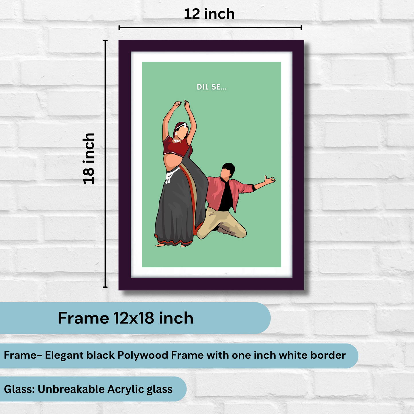 Dil se Movie Shahrukh Khan Artwork Bollywood | Poster | Frame | Canvas
