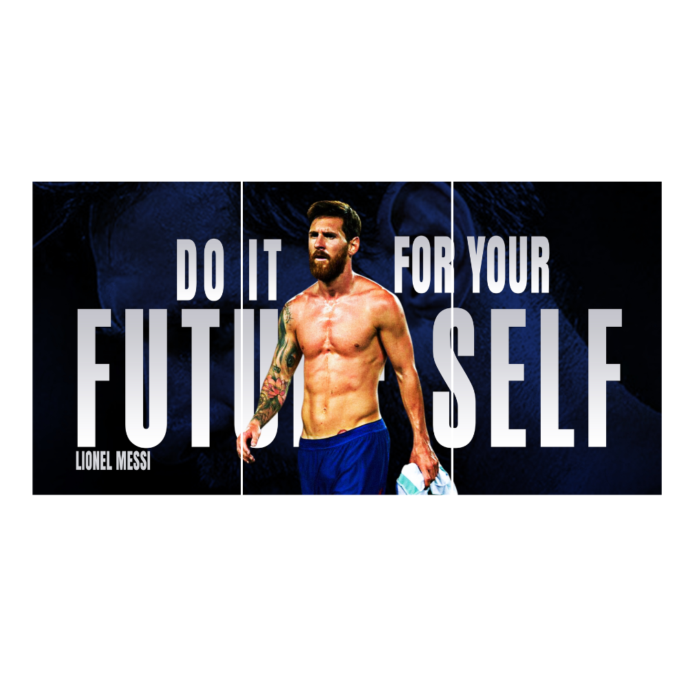 Footballer Leonel Messi 3 Split Poster Soccer Wall Art For Sports Room Office Bedroom Hostel Gym Gift For Fan Boys Men Wallpaper Stickers (Copy)
