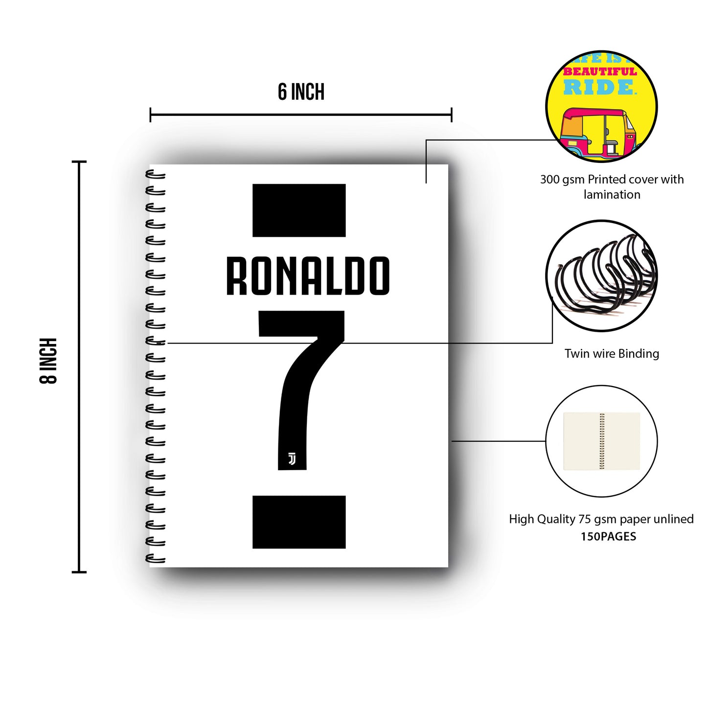 Cristiano Ronaldo Printed Notebook