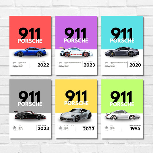 Good Hope Porsche 911 Supercars (Set Of 6) Artwork