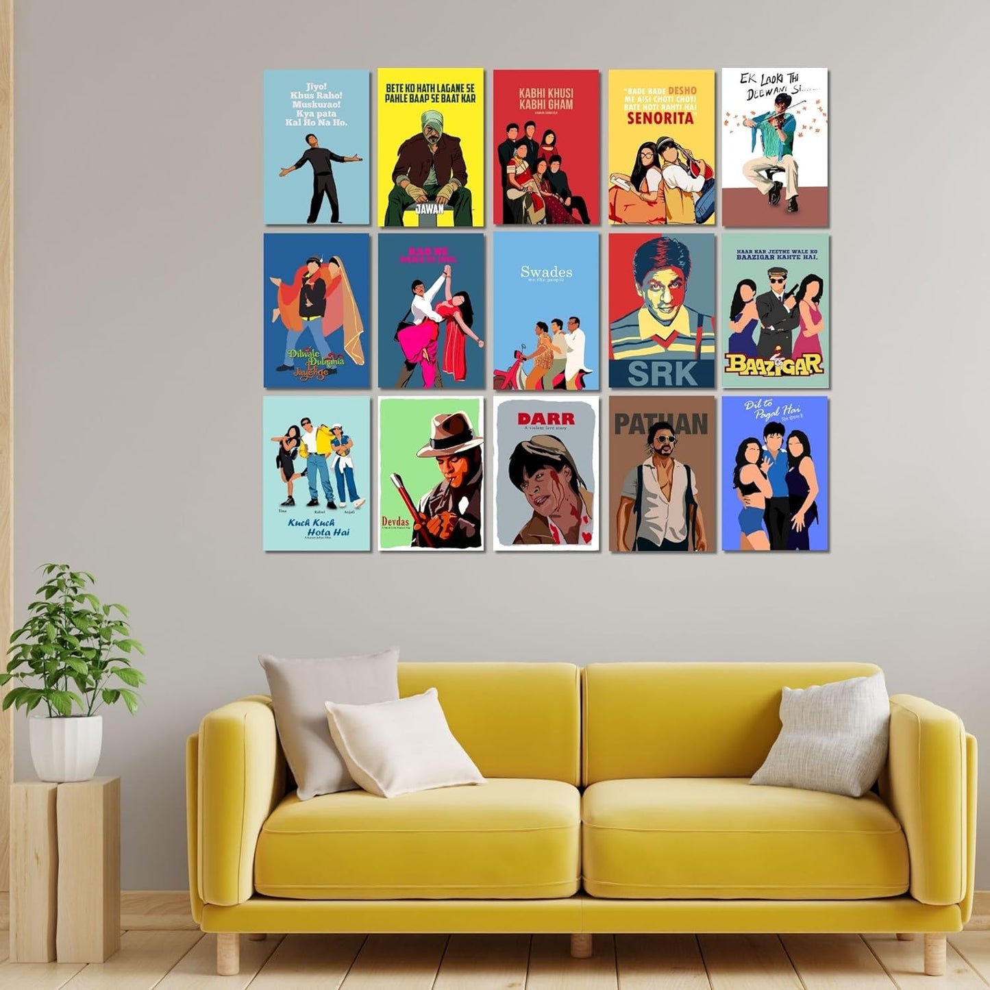 GOOD HOPE Shahrukh Khan Movies Posters (Set of 15) Fan Artwork