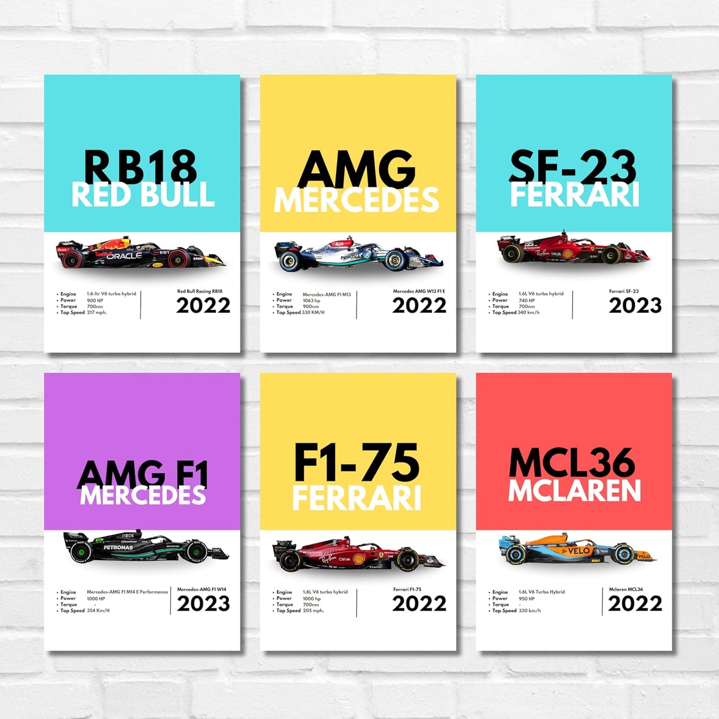 Good Hope Formula 1 Supercars (Set Of 6) Artwork