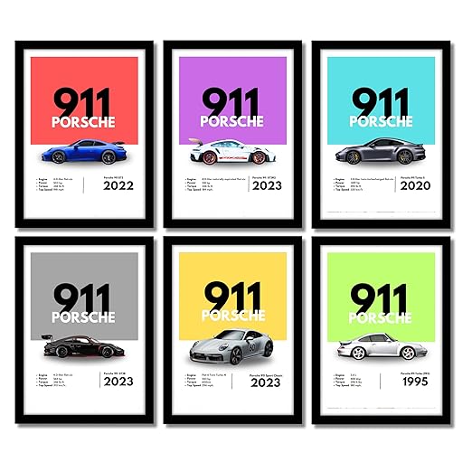 Good Hope Porsche 911 Supercars (Set Of 6) Artwork