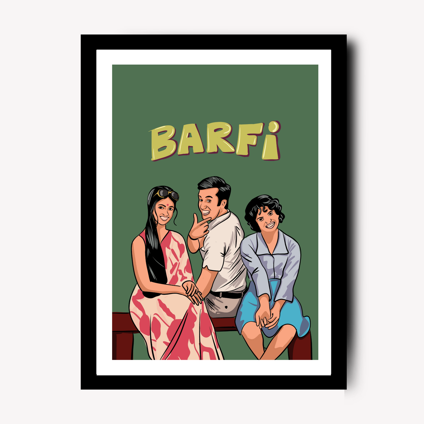 Barfi Movie Ranbir Kapoor Artwork Bollywood | Poster | Frame | Canvas