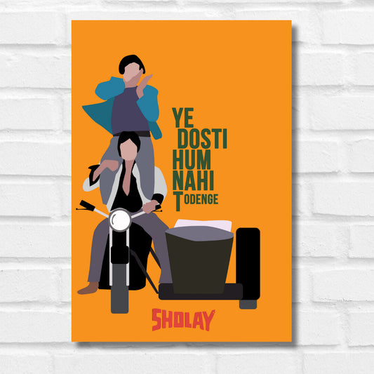 Sholay Movie Quote Poster, Amitabh Bachchan And Dharmendra Movies