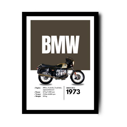 bmw Framed poster showcasing a collection of classic sports vintage bikes, lined up in a retro-inspired design. Vintage classic bikes framed poster featuring retro cycling design with iconic steel fr