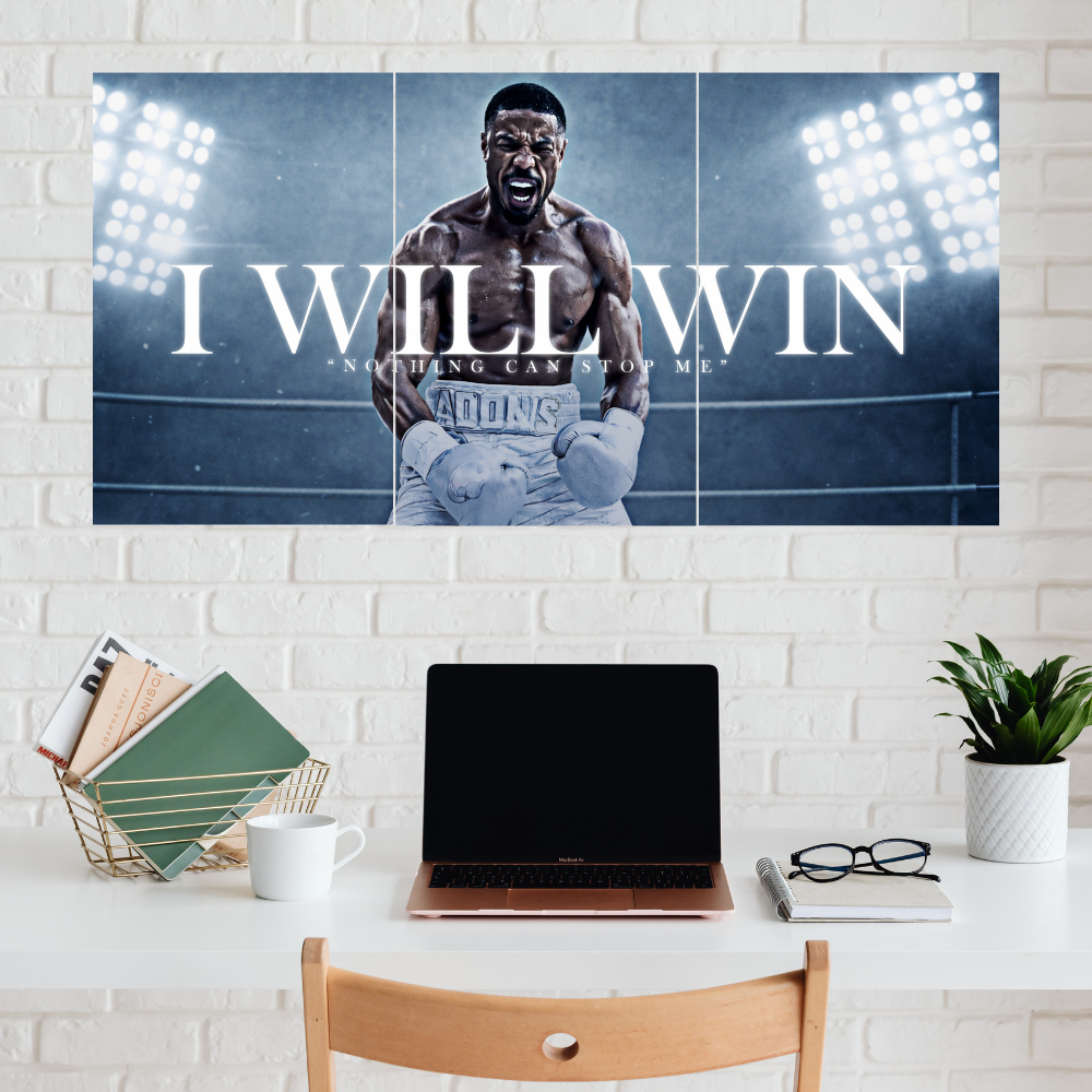 Motivational Boxing Wall Art 3 Split Poster Gym Workout Inspiration Wall Decor for Bedroom, Sports Room, Office, Home Gym – Gift for Fitness Lovers